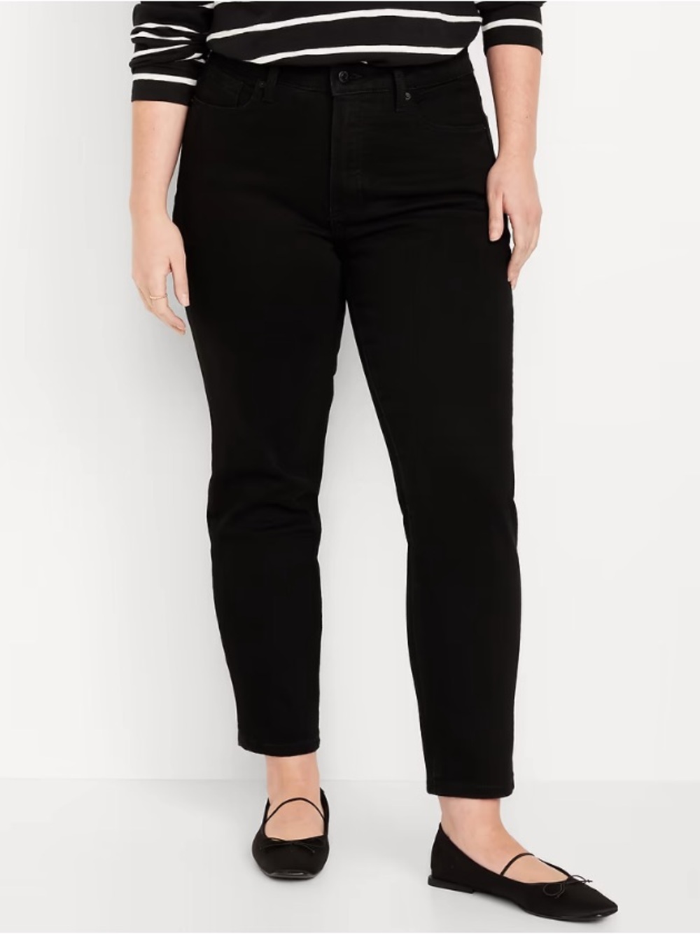 Old Navy Black Ankle-Length Slim Straight Jeans Size 12